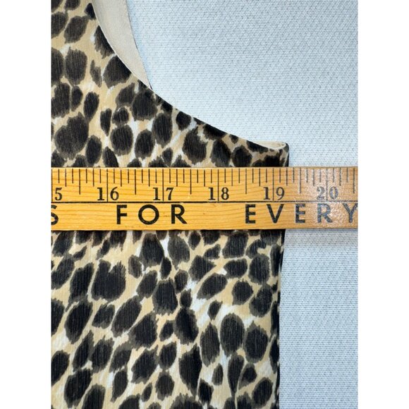 J.Crew Womens Leopard Ruffle Tie Neck Tank Top Size S Beige  Sleeveless Chic - Picture 8 of 12
